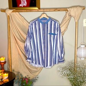 Blue/White Stripe Button Down